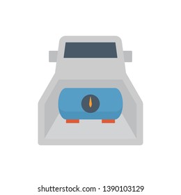 Natural gas tank or cylinder pressure vessel vector icon. Use as container for installation in car or vehicle to hold, storage and transportation liquid compressed gas i.e. propane, lpg, lng, and cng.