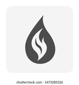 Natural gas vector icon. Also called  flame, fire, fireball or bonfire. Consist of abstract shape or line. Using for icon and logo of oil gas and energy. Also represent of warm, burn, heat and power.