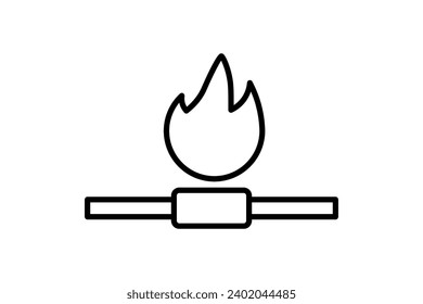 Naturgass. Symbol für Energie und technologische Entwicklung . Stil mit flachen Linien. Einfaches Vektordesign bearbeitet