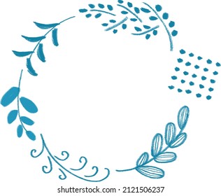Natural glass and brunch  wreath vector illustration.