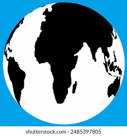 Natural globe. 3D world map isolated vector illustration.