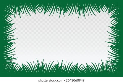 Natural grass blade frame with dense foliage border, perfect for eco-friendly designs, garden themes, and organic product packaging.