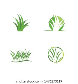 Natural Grass ilustration logo vector design