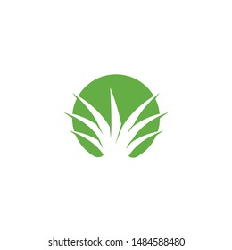 Natural Grass ilustration logo vector design