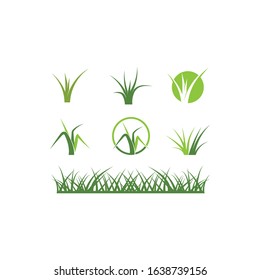 Natural Grass ilustration logo vector design