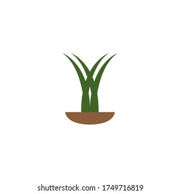 
Natural Grass ilustration logo vector design template