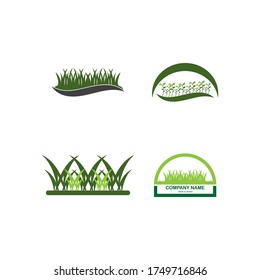 
Natural Grass ilustration logo vector design template