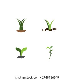 
Natural Grass ilustration logo vector design template