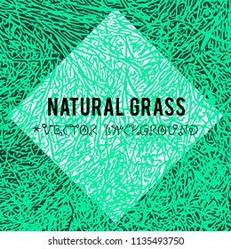 Natural Grass vector textured background and eco grunge items for the creation of design banners, music cover, wallpapers,  flyers, websites with grunge bio ideas.