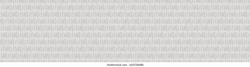 Natural gray french linen marl texture border background. Striped tonal melange seamless pattern. Organic yarn close up weave fabric ribbon trim banner.  Hemp packaging textile fabric canvas edge