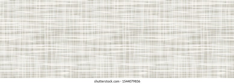 Natural Gray French Linen Texture Border Background. Old Ecru Flax Fibre Seamless Pattern. Organic Yarn Close Up Weave Fabric Ribbon Trim Banner. Sack Cloth Packaging, Canvas Edging. Vector EPS10
