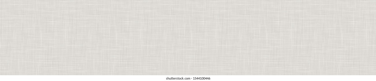  Natural Gray French Linen Texture Border Background. Old Ecru Flax Fibre Seamless Pattern. Organic Yarn Close Up Weave Fabric Ribbon Trim Banner. Sack Cloth Packaging, Canvas Edging. Vector EPS10