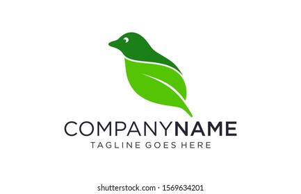 Natural Green Bird Logo Design Concept Stock Vector (Royalty Free ...