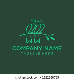 Natural green bird logo design concept vector image