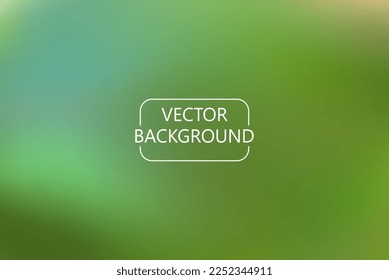 Natural green blurred gradient background. Abstract minimalist banner, poster template with smooth mesh gradient. Vector illustration
