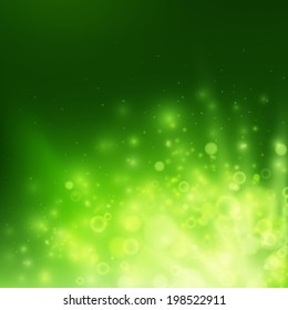 Natural green colored bokeh  vector illustration