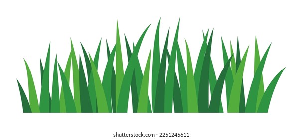 natural green grass bushes decorate environmental ecology cartoon scene