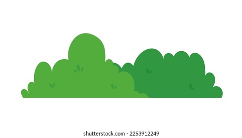 natural green grass bushes decorate environmental ecology cartoon scene