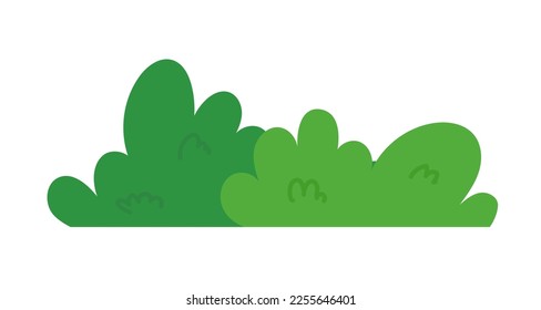 natural green grass bushes decorate environmental ecology cartoon scene