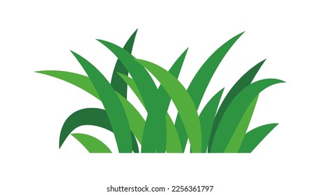 natural green grass bushes decorate environmental ecology cartoon scene