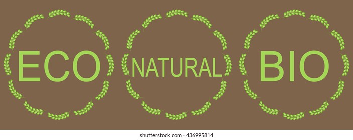 natural green labels set design. Vector set.