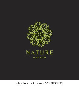 Natural green leaf abstract logo vector design templates