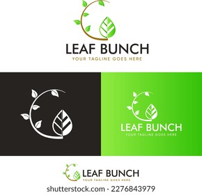 Plantilla de diseño del logotipo de la hoja verde natural