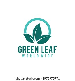 Natural Green leaf ecology nature element vector,Green ecology logo vector icon illustration, Abstract Green Leaf Logo design vector template.