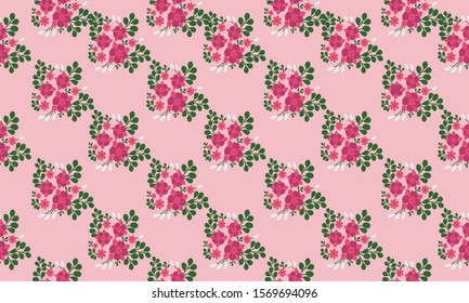 Natural green leaf flower, art floral pattern background. Vector
