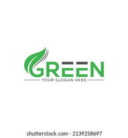 Natural Green Leaf Icon Vector Logo Template