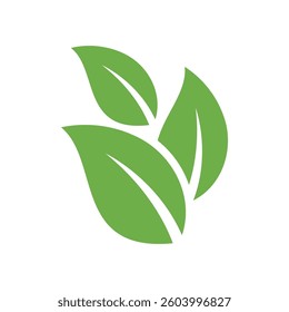 Natural Green Leaf Icon Vector Template