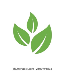 Natural Green Leaf Icon Vector Template
