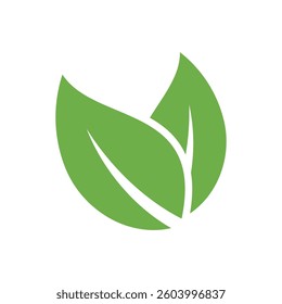 Natural Green Leaf Icon Vector Template