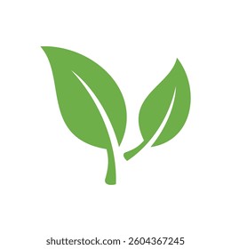 Natural Green Leaf Icon Vector Template