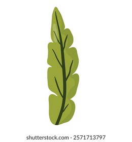 Natural green leaf illustration with a smooth texture and detailed veins. Ideal for eco-friendly designs, botanical projects, and decorative elements