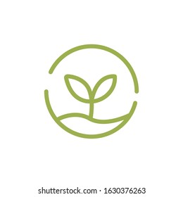 Natural green leaf logo design vector on white background