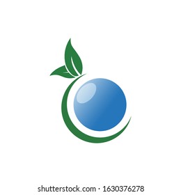 Natural green leaf logo design vector on white background