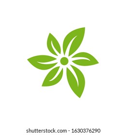 Natural green leaf logo design vector on white background