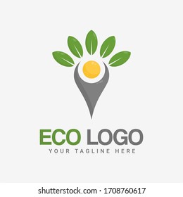 naturbelassenes Logo-Design, umweltfreundliche organische Ikone-Vektorillustration