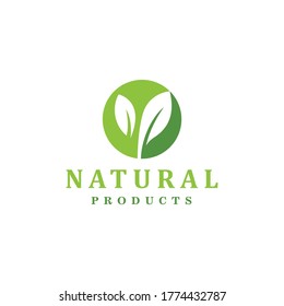 Natural Product Logo Design Vector Template Stock Vector (Royalty Free ...