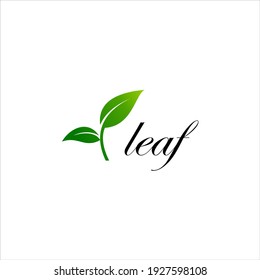 Natural Green Leaf Logo Design Vector