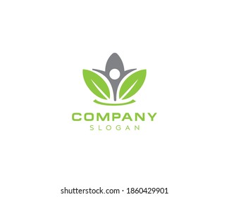 Natural green leaf logo design-leaf icon vector