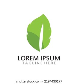 natural green leaf logo icon