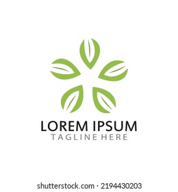 natural green leaf logo icon