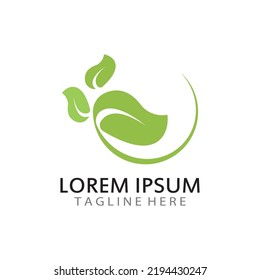 icono del logotipo de la hoja verde natural