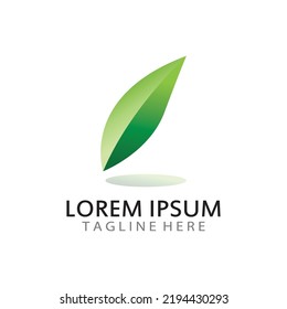 icono del logotipo de la hoja verde natural