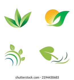 natural green leaf logo icon
