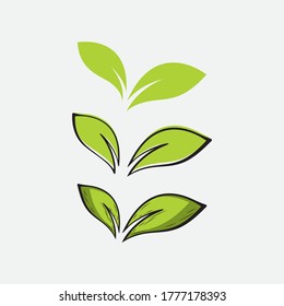 Natural green leaf logo. Nature symbol vector
