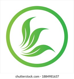 natural green leaf logo vector