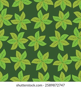 Natural green leaf pattern image, leaf background in vector format